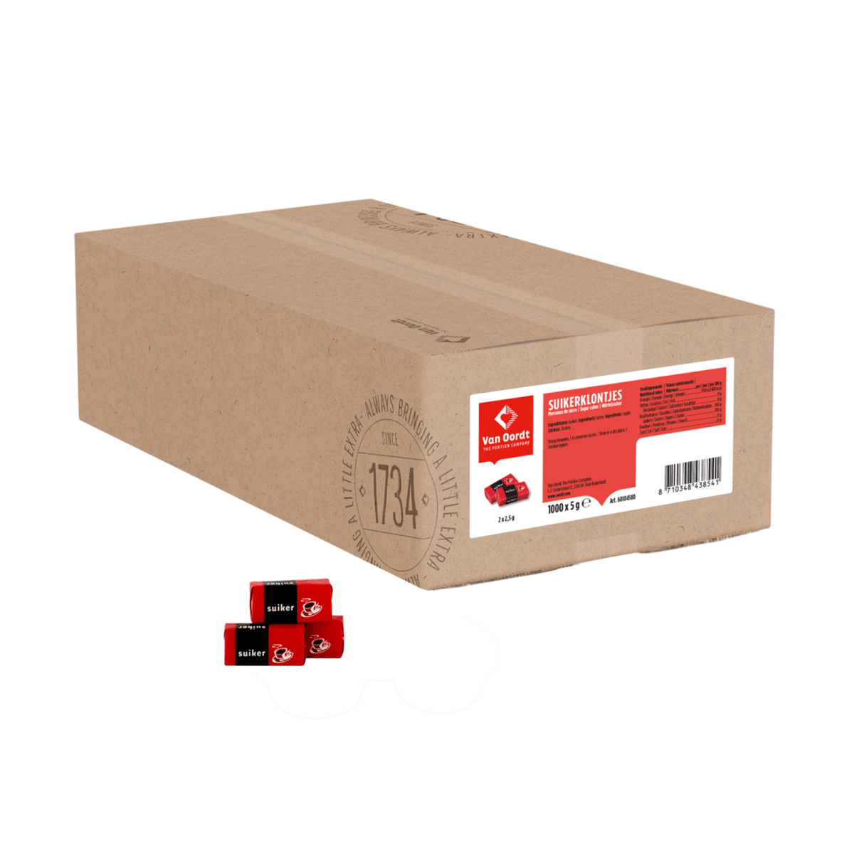 Van Oordt Würfelzucker verpackt (1000x 2gr)