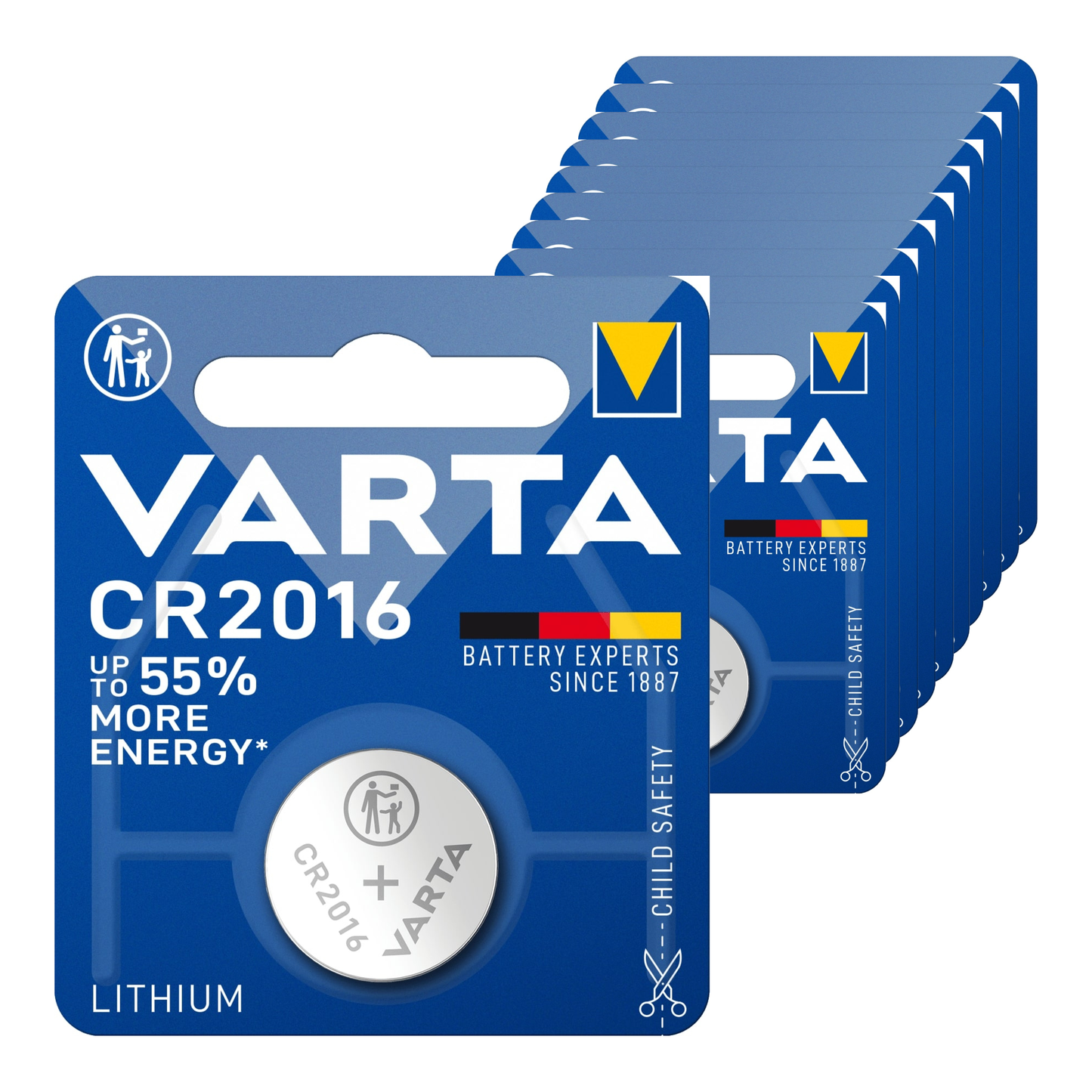 Varta CR2016 Lithium-Knopfzelle (10 Stück)