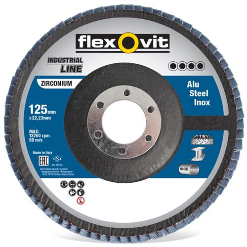 Flexovit Flachfächerscheibe 125x22 R842 P80 konisch | 10 Stk