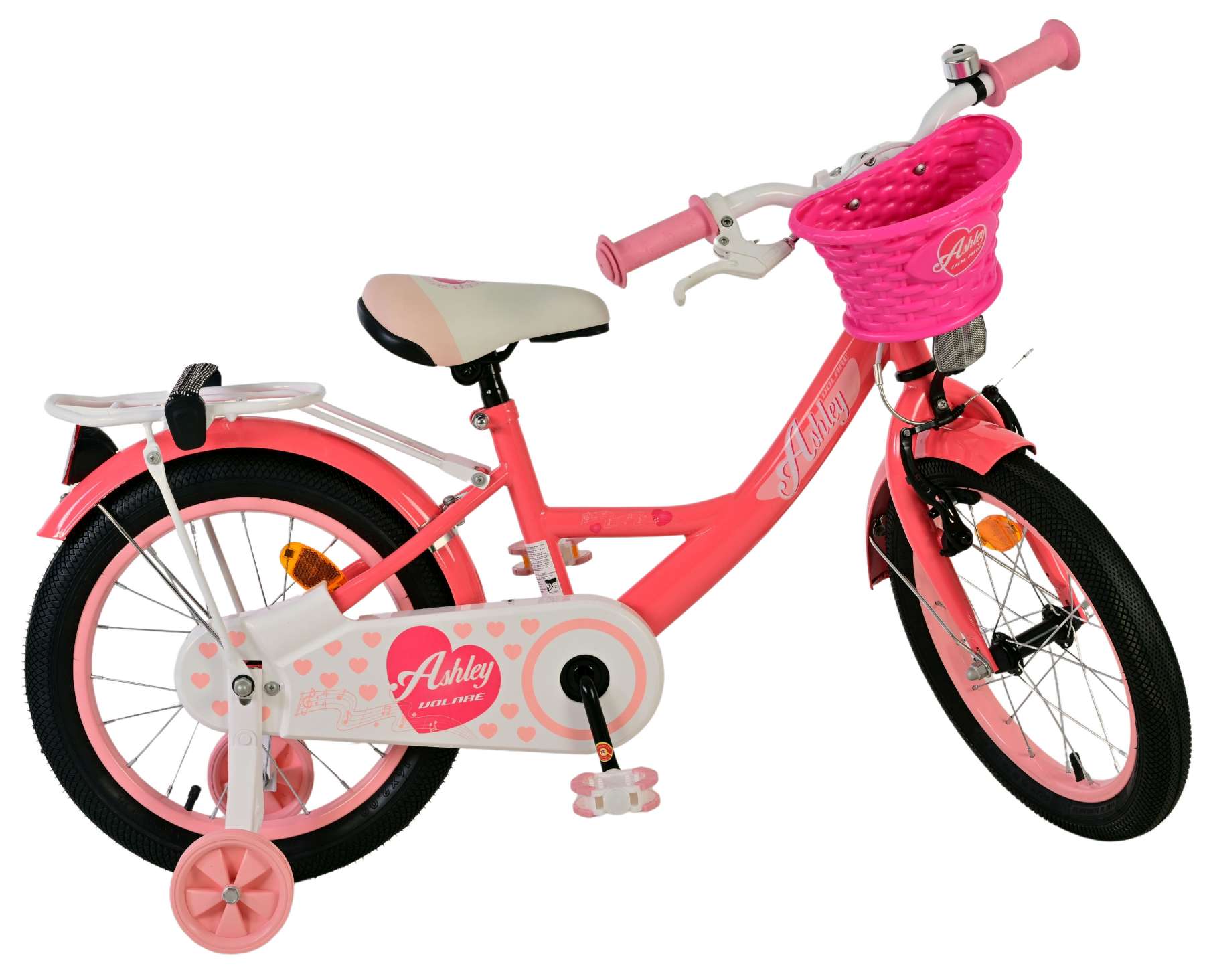 Volare Ashley Kinderfahrrad – Mädchen – 16 Zoll – Rosa Rot