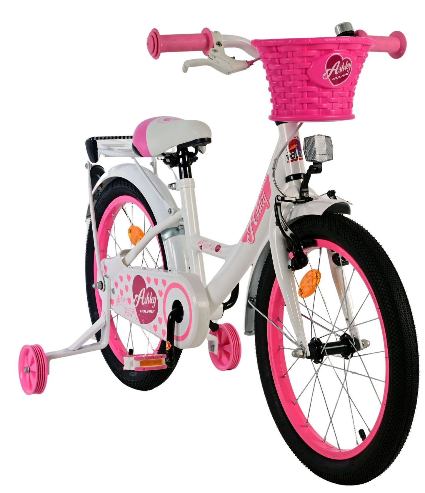 Volare Ashley Kinderfahrrad – Mädchen – 18 Zoll – Weiß