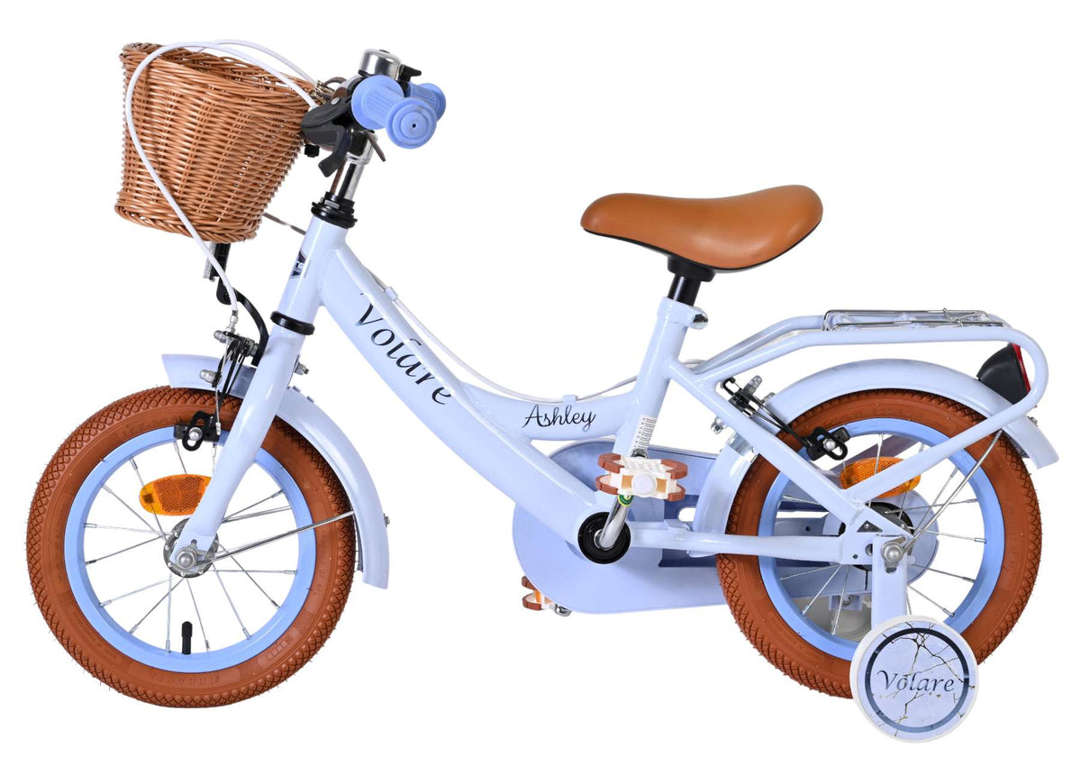 Volare Ashley Kinderfahrrad – Mädchen – 12 Zoll – Pastellblau – zwei Handbremsen