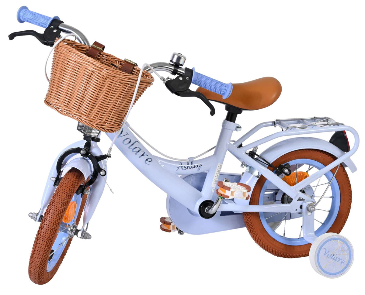 Volare Ashley Kinderfahrrad – Mädchen – 12 Zoll – Pastellblau – zwei Handbremsen