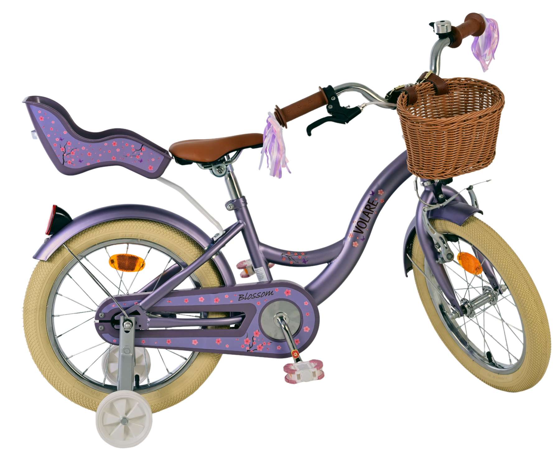 Volare Blossom Kinderfahrrad – Mädchen – 16 Zoll – Lila