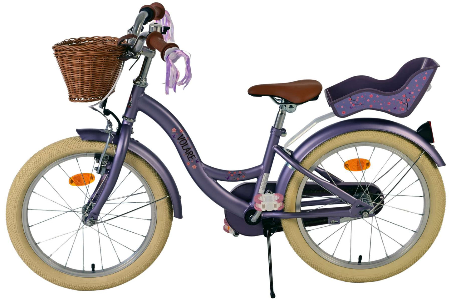 Volare Blossom Kinderfahrrad - Mädchen - 18 Zoll - Lila