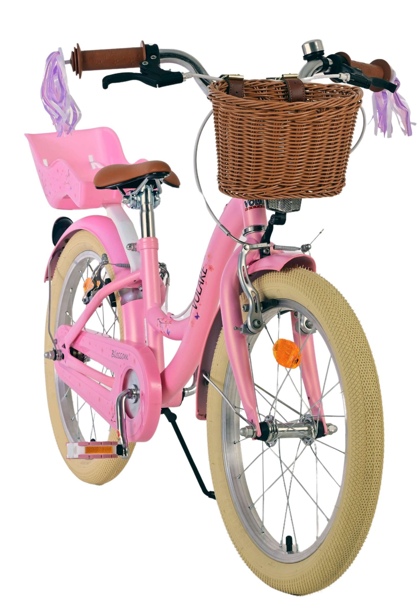 Volare Blossom Kinderfahrrad – Mädchen – 18 Zoll – Pink – zwei Handbremsen