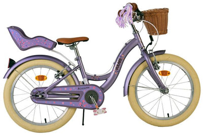 Volare Blossom Kinderfahrrad – Mädchen – 18 Zoll – Lila – zwei Handbremsen