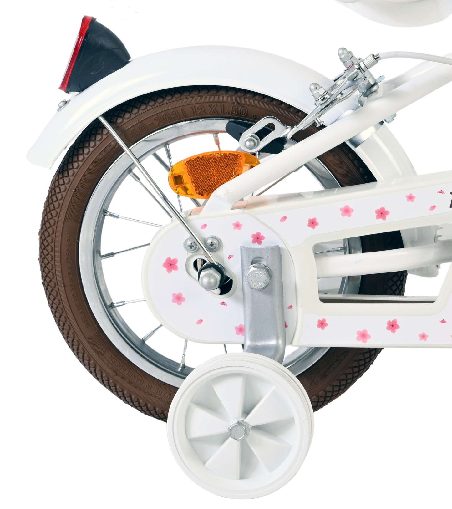 Volare Blossom Kinderfahrrad – Mädchen – 12 Zoll – weiß – zwei Handbremsen