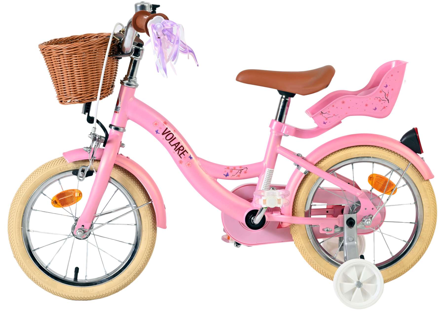 Volare Blossom Kinderfahrrad – Mädchen – 14 Zoll – Rosa