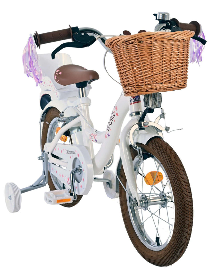 Volare Blossom Children's Bicycle Girls 14 Zoll weiße zwei Handbremsen