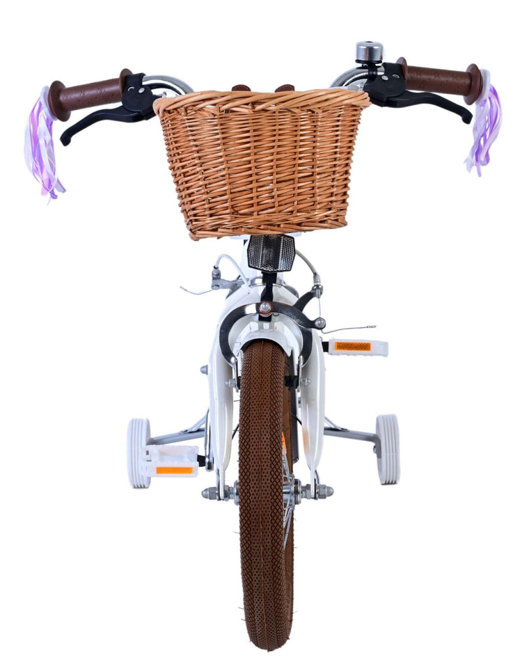 Volare Blossom Children's Bicycle Girls 14 Zoll weiße zwei Handbremsen