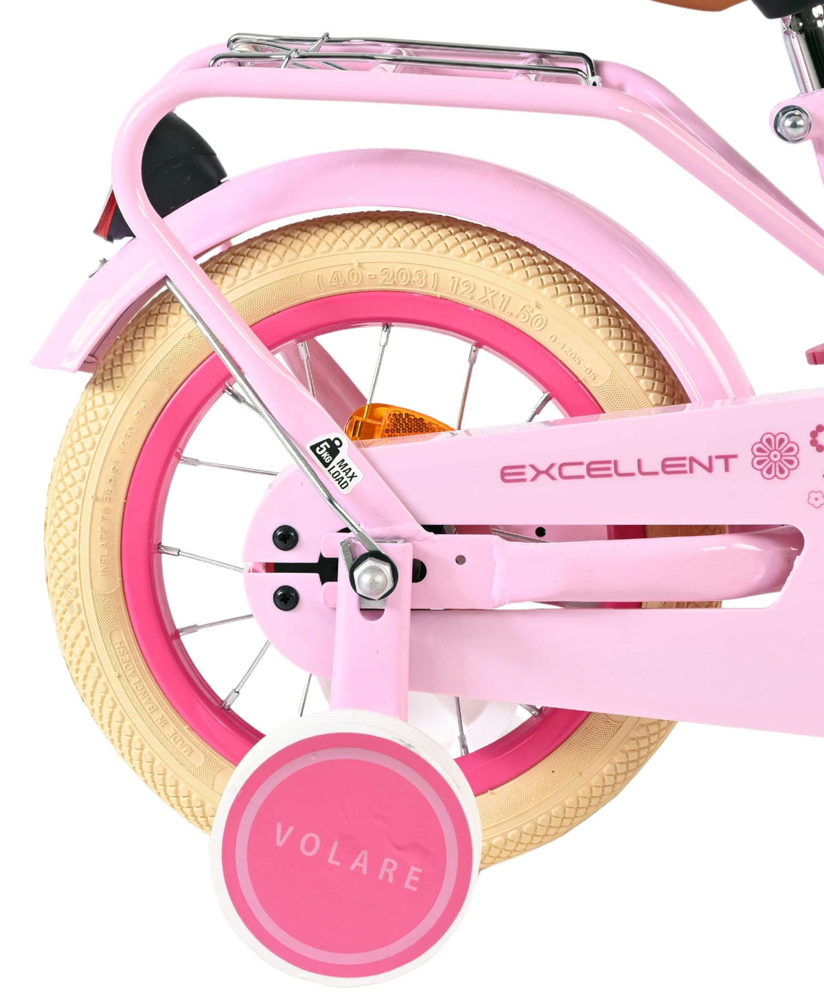 Volare Exzellente Kinderfahrrad - Mädchen - 12 Zoll - Pink