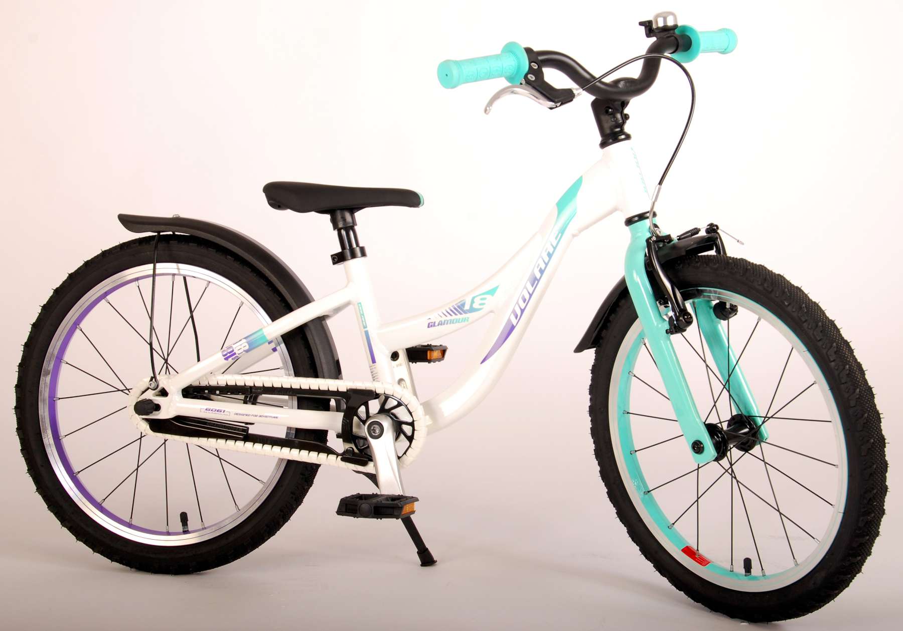 Volare Glamour Children's Bicycle - Mädchen - 18 Zoll - Weiße Minze Grün - Prime Collection