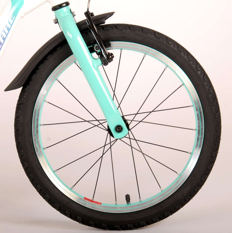 Volare Glamour Children's Bicycle - Mädchen - 18 Zoll - Weiße Minze Grün - Prime Collection