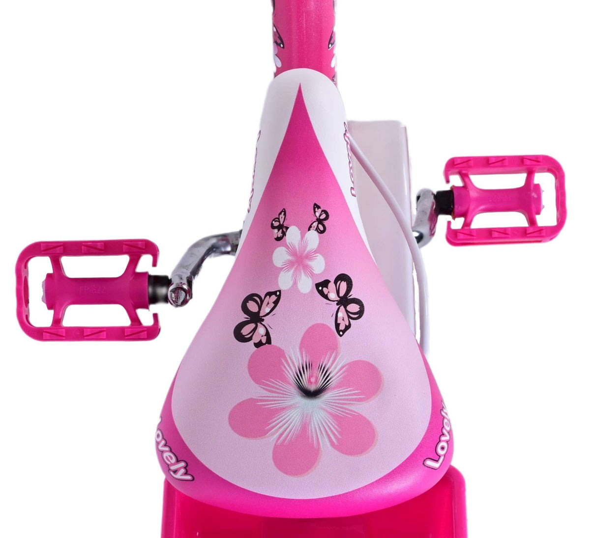 Volare Lovely Children's Bicycle - Mädchen - 14 Zoll - Pink White - Zwei Handbremsen