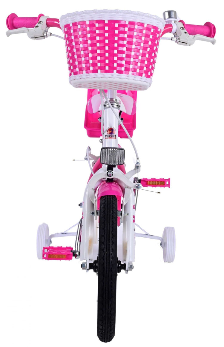 Volare Lovely Children's Bicycle - Mädchen - 14 Zoll - Pink White - Zwei Handbremsen