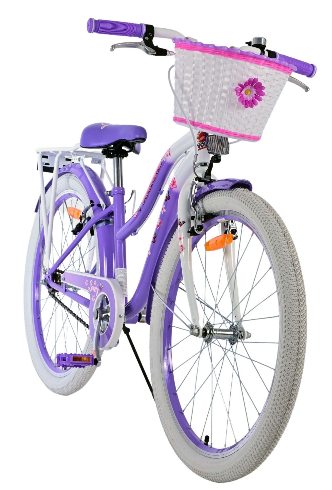 Volare Lovely Children's Bike Girls 24 Zoll lila zwei Handbremsen