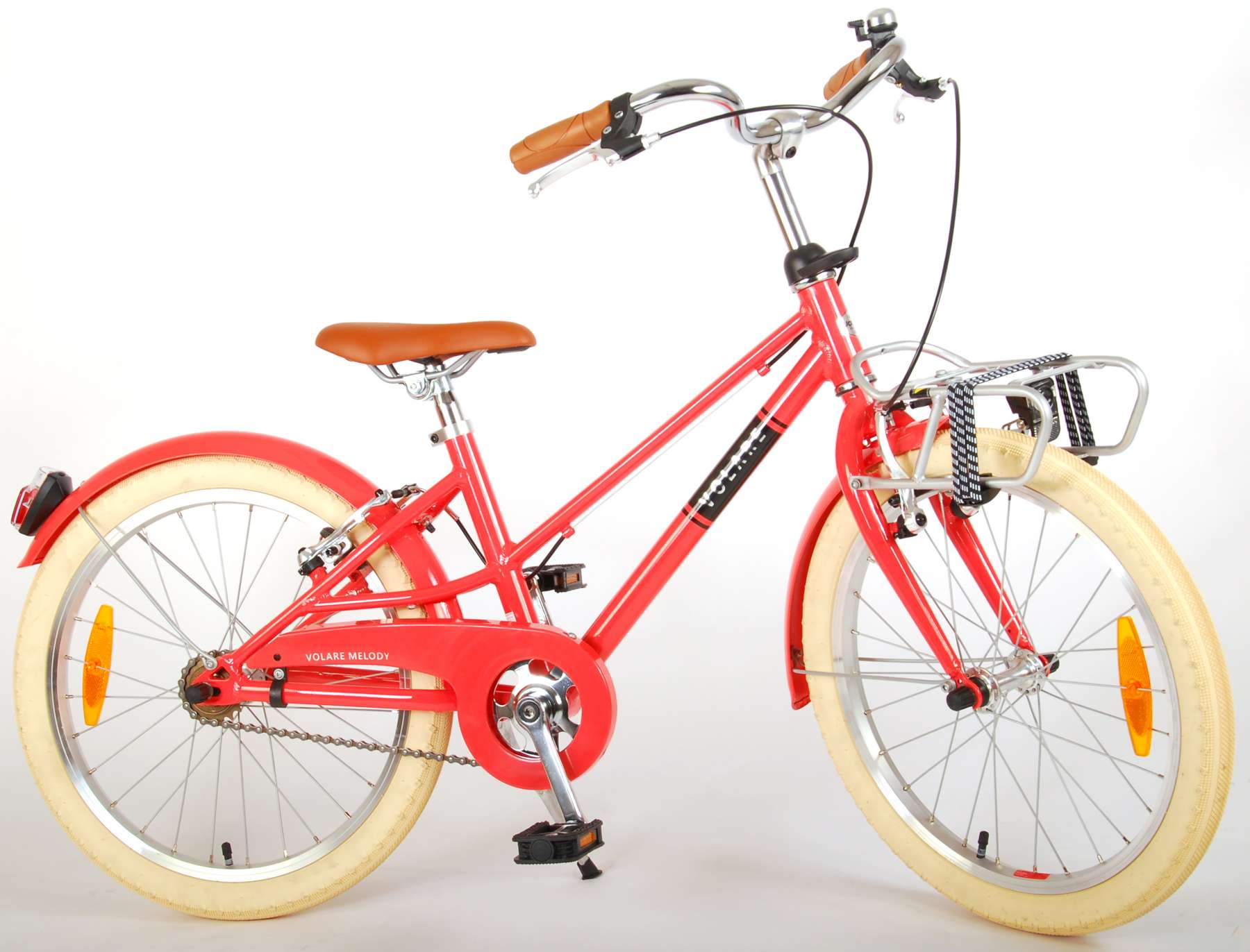 Volare Melody Children's Bicycle - Mädchen - 20 Zoll - Korallenrot - Zwei Handbremsen - Prime Collection