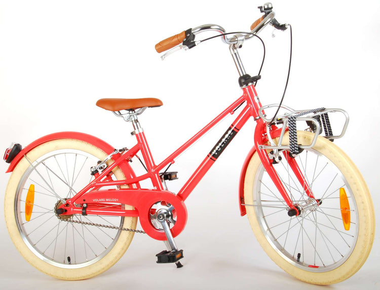 Volare Melody Children's Bicycle - Mädchen - 20 Zoll - Korallenrot - Zwei Handbremsen - Prime Collection