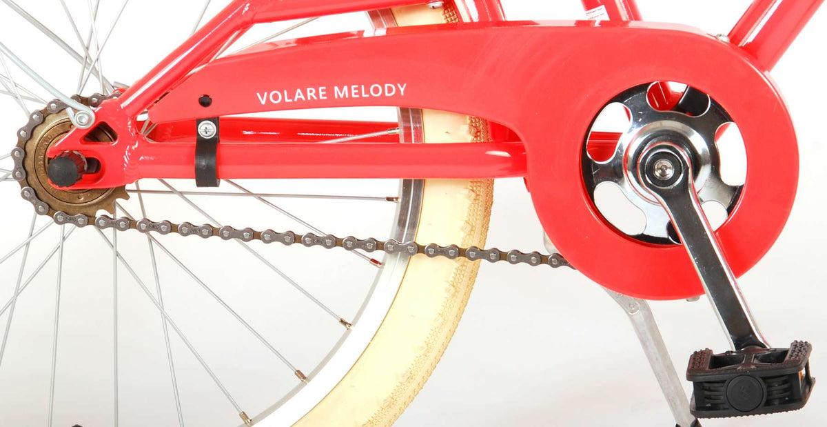 Volare Melody Children's Bicycle - Mädchen - 20 Zoll - Korallenrot - Zwei Handbremsen - Prime Collection