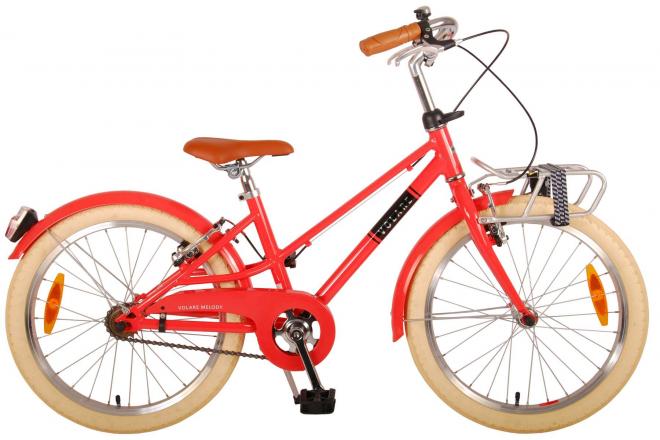 Volare Melody Children's Bicycle - Mädchen - 20 Zoll - Korallenrot - Zwei Handbremsen - Prime Collection