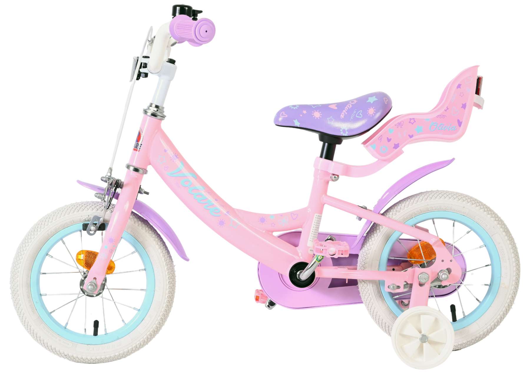 Volare Olivia Kinderfahrrad – Mädchen – 12 Zoll – Rosa