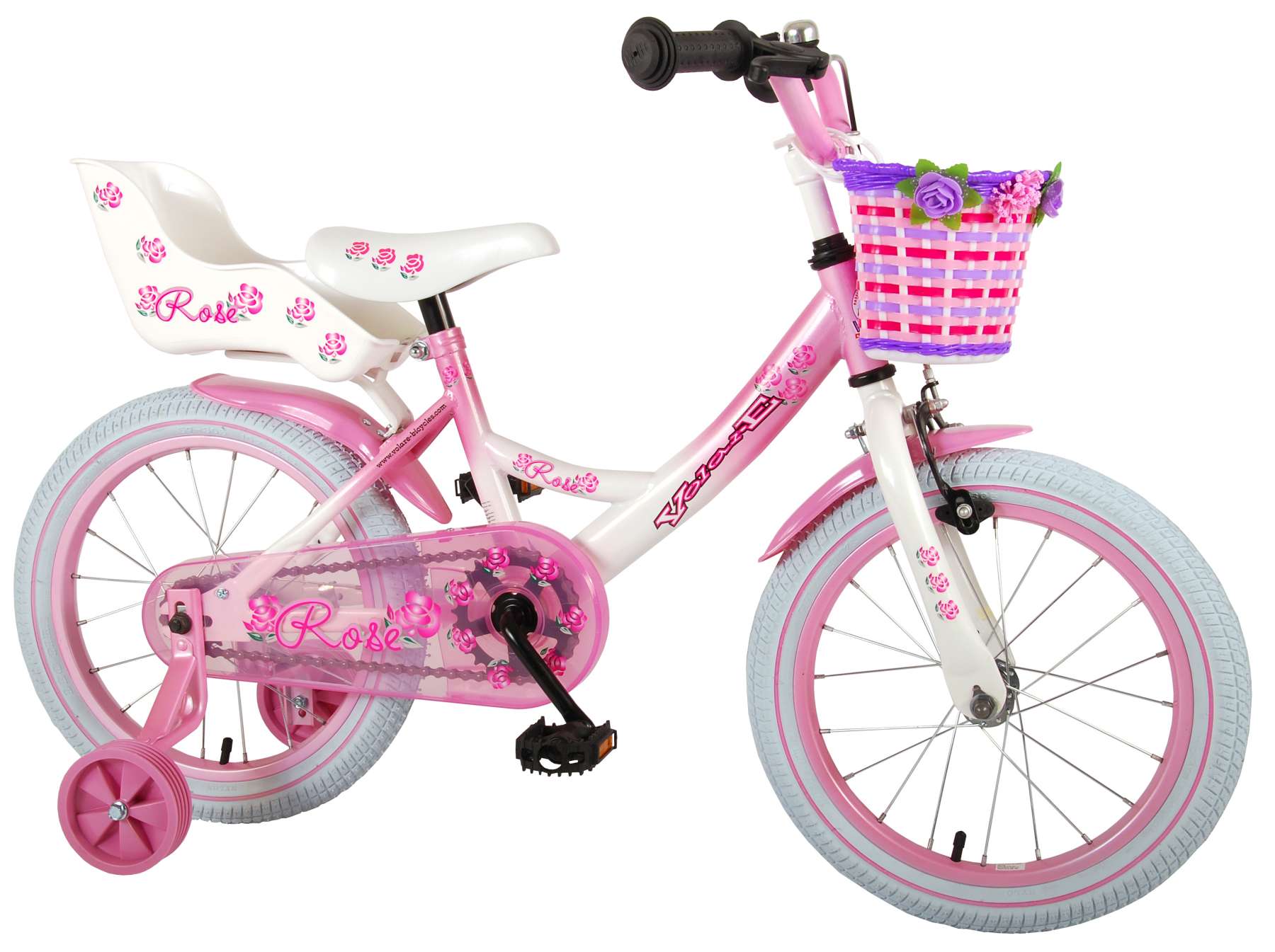 Volare Rose Children's Bicycle - Mädchen - 16 Zoll - Pink Weiß - 95% versammelte sich
