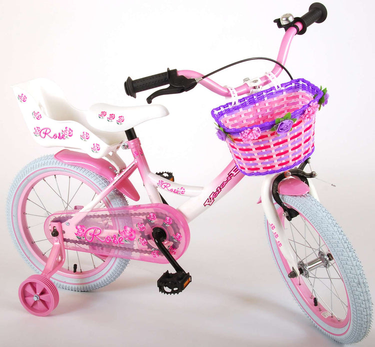 Volare Rose Children's Bicycle - Mädchen - 16 Zoll - Pink Weiß - 95% versammelte sich