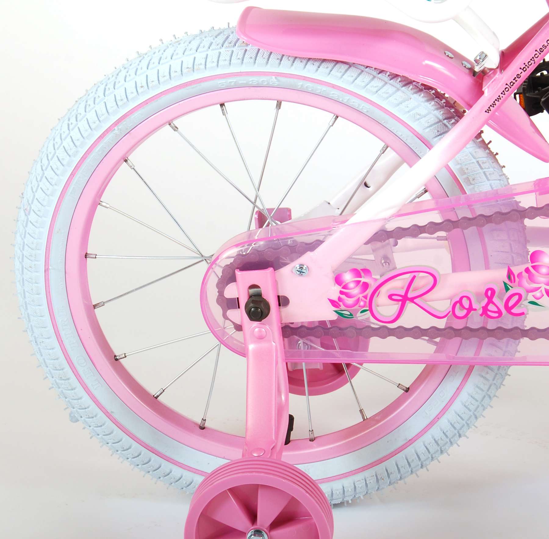 Volare Rose Children's Bicycle - Mädchen - 16 Zoll - Pink Weiß - 95% versammelte sich