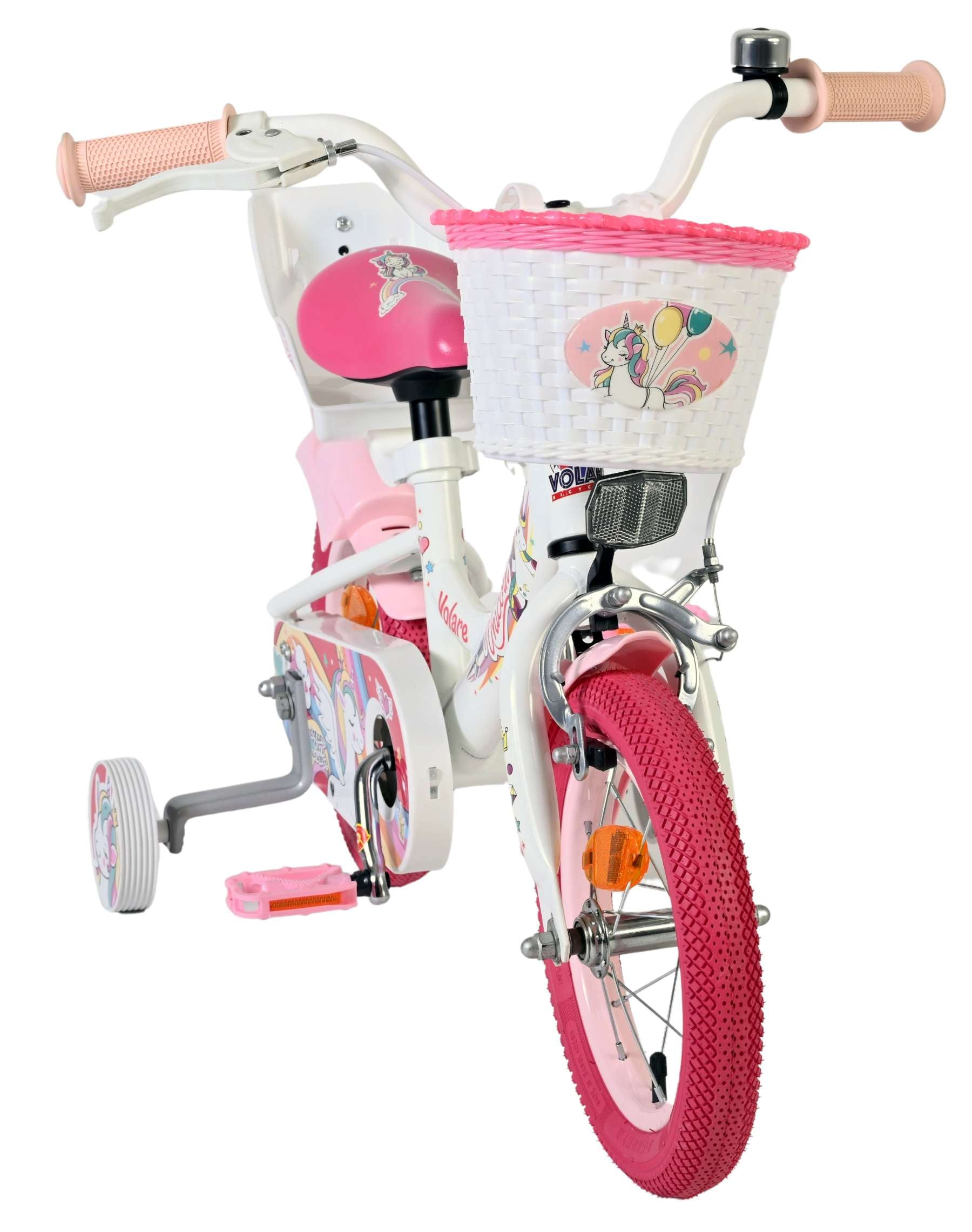 Volare Einhorn Kinderfahrrad - Mädchen - 12 Zoll - Weiß