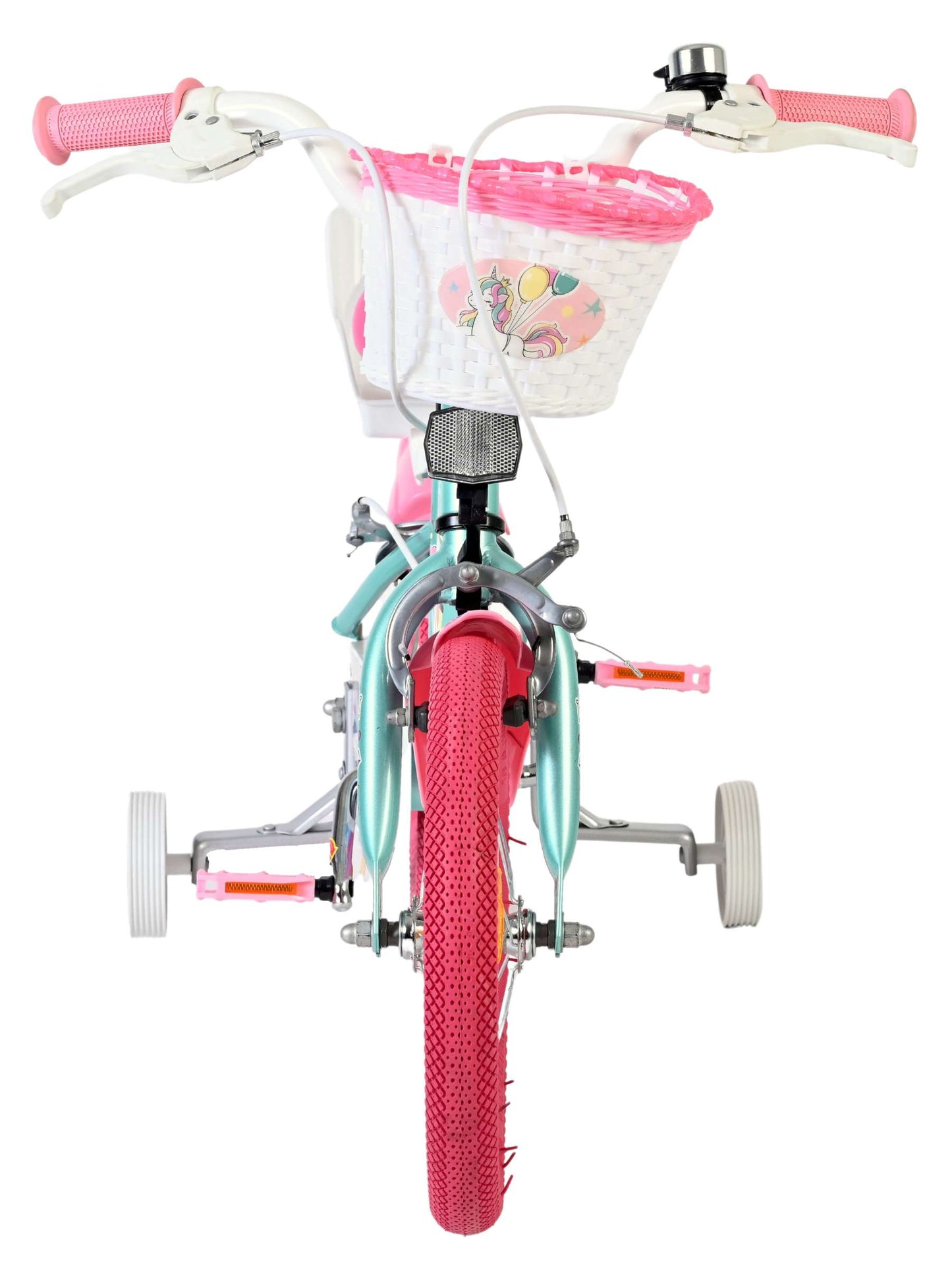 Volare Einhorn Kinderfahrrad – Mädchen – 14 Zoll – Grün – zwei Handbremsen