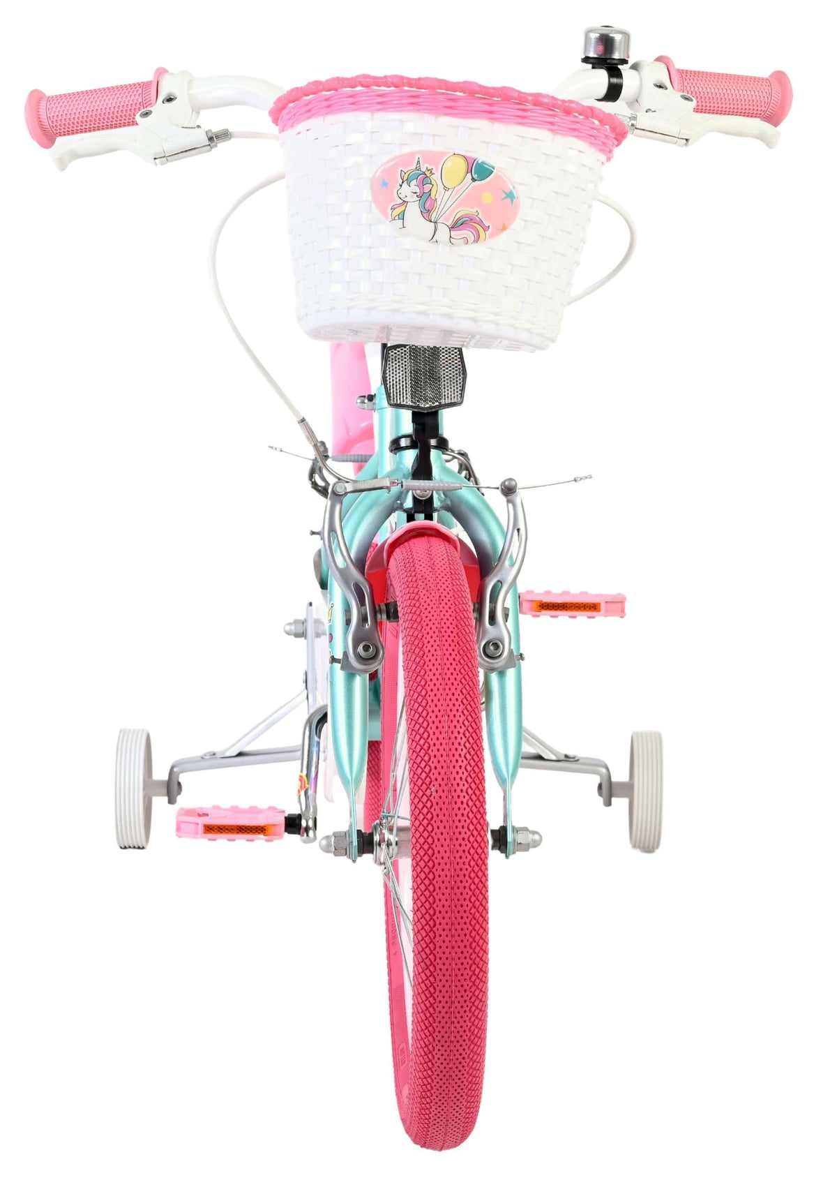 Volare Einhorn Kinderfahrrad – Mädchen – 16 Zoll – Grün – zwei Handbremsen