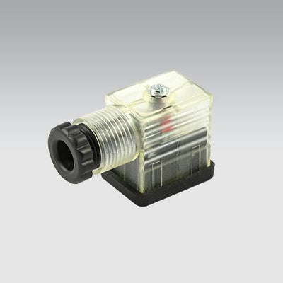 Metall-Arbeitsstecker transparent 22mm LED 24V mit Löschdiode