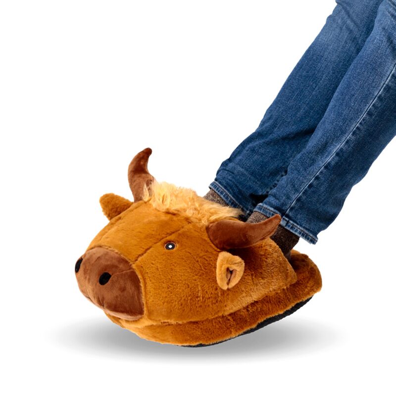 Highland Coo Kuh Riesen Pantoffel Fußwärmer