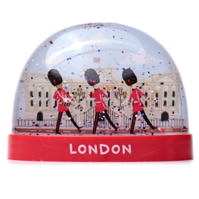 London Souvenir Royal Wachter auf Parade großer Glitzer Schnee Bol