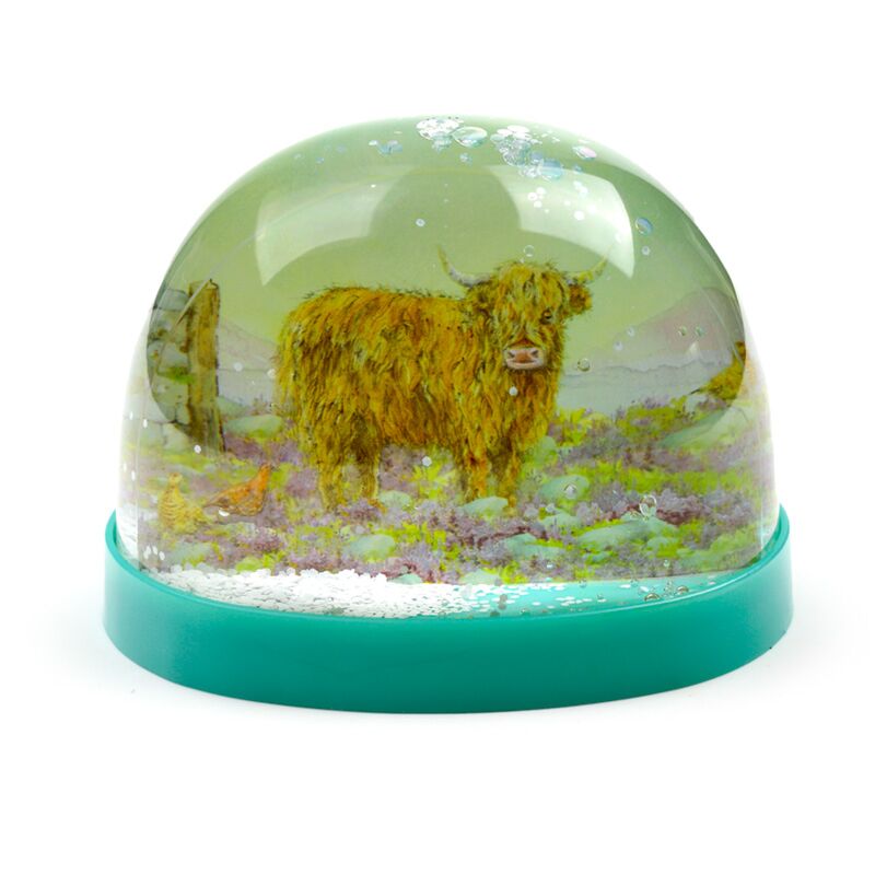 Jan Pashley Highland COO Kuh großer Glitzer Schnee Bol