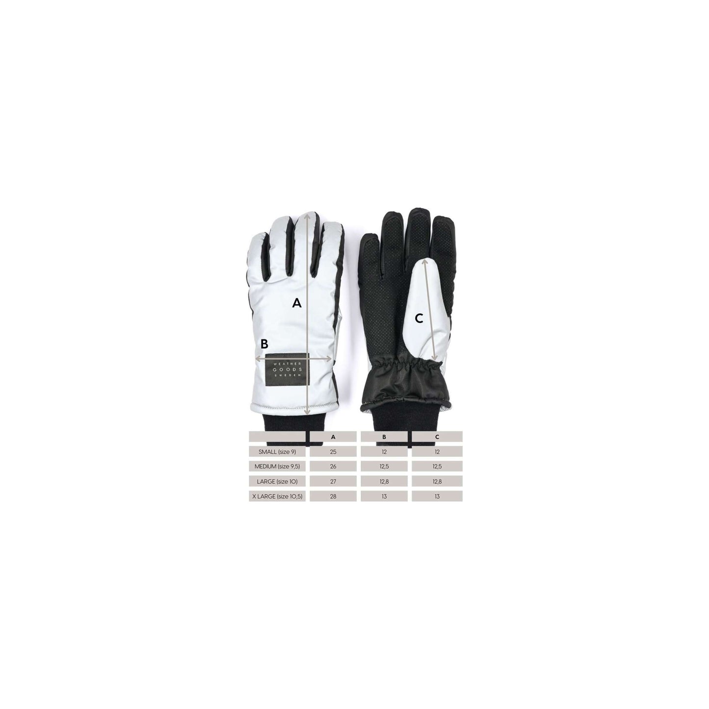 Weaarmergoods Schweden Weätrugoods Schweden Refluen. Handschuhe Silber xl