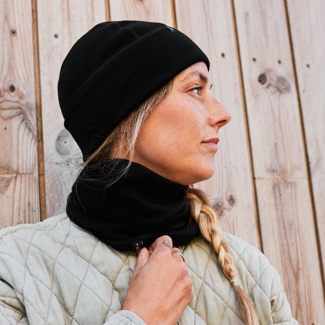 Weathergoods Sweden Beanie Merinomütze Schwarz M L