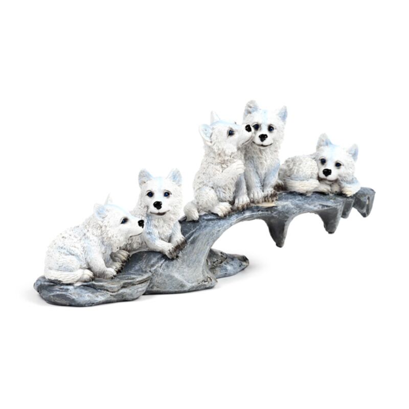 Wolf Welpen spielen auf Rock