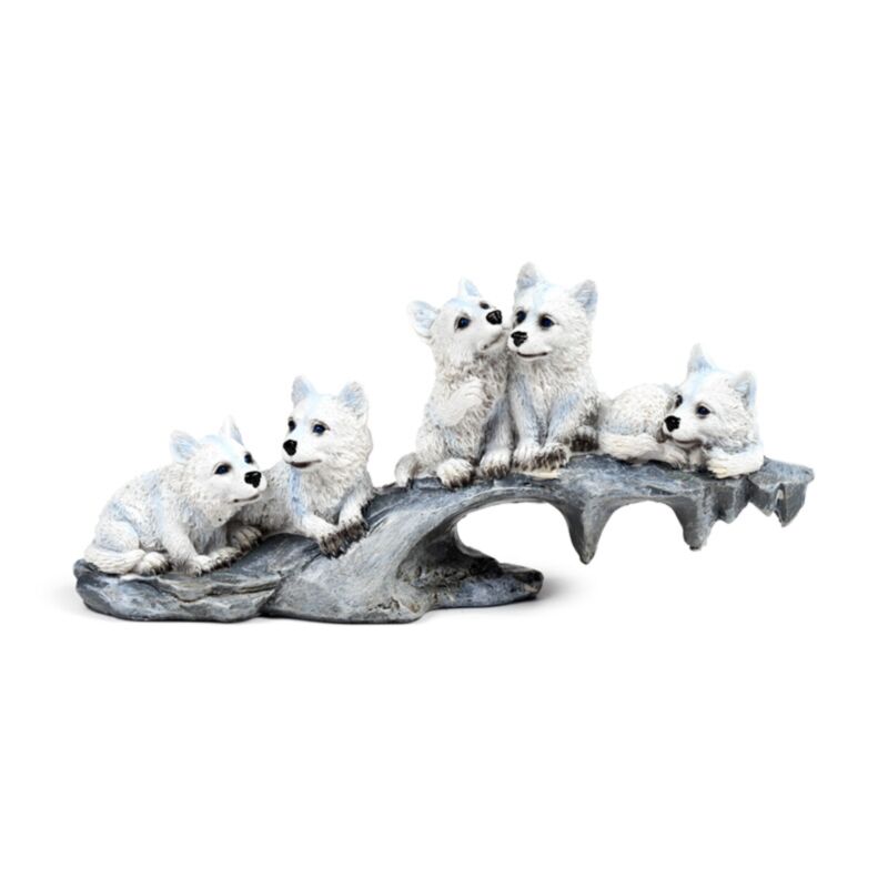 Wolf Welpen spielen auf Rock