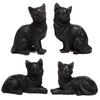 Miniaturstatuetten des schwarzen Katzensammlers