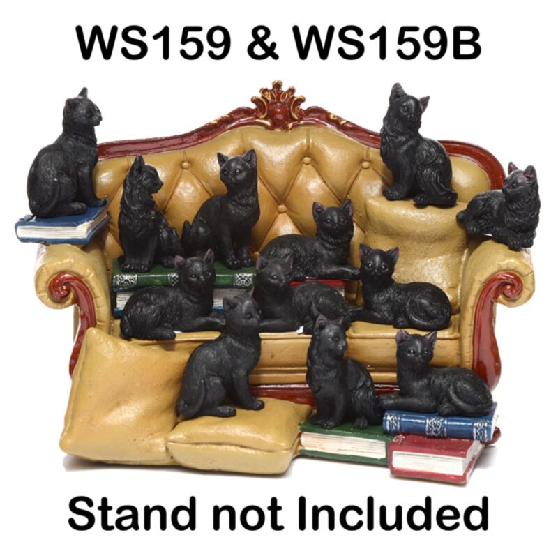 Miniaturstatuetten des schwarzen Katzensammlers