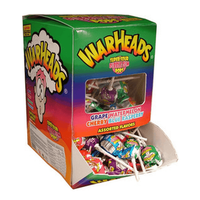Warheads Super Sour Bubblegum Pops (100 Stück)