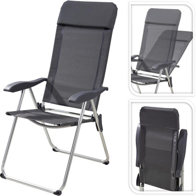 Campingstuhl grau 69x58x111cm