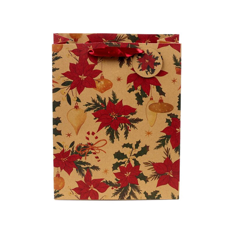 Botanische Weihnachtsgeschenktasche groß