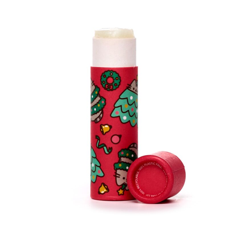 Weihnachten Pushen der Katzenpapier Lippenbalsam Stick