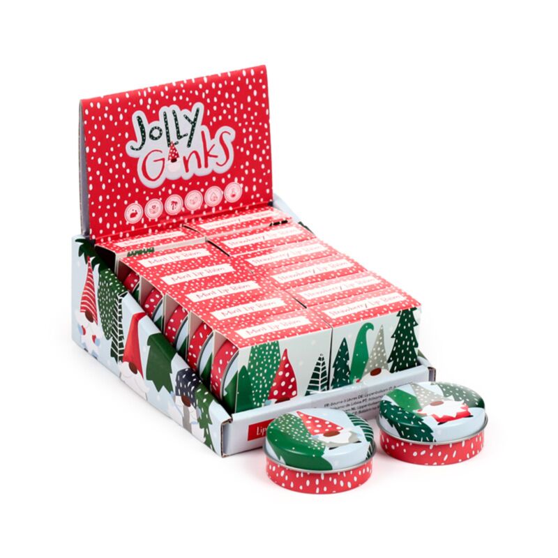 Weihnachtszwerg Jolly Gonk Lippenbalsam in der Dose