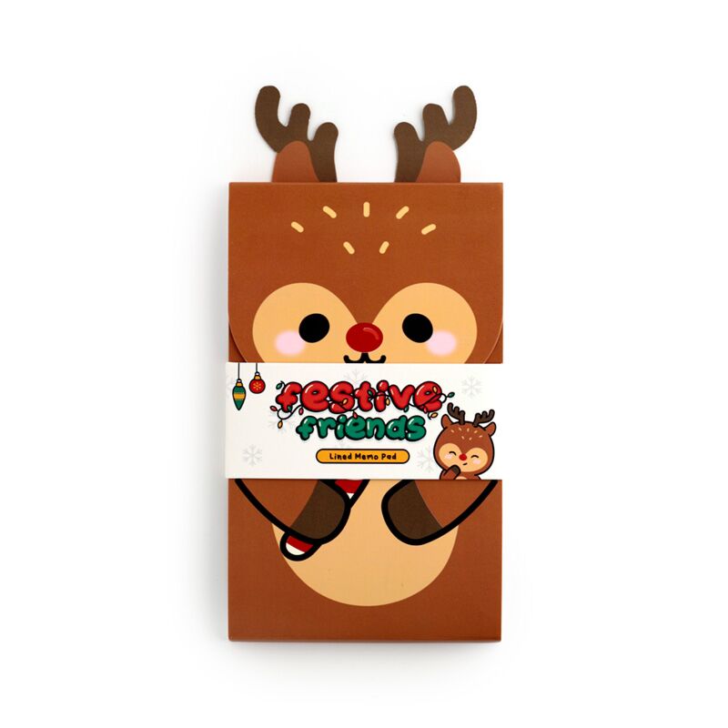 Weihnachten festliche Freunde Rudolph Flip Open Memoblok