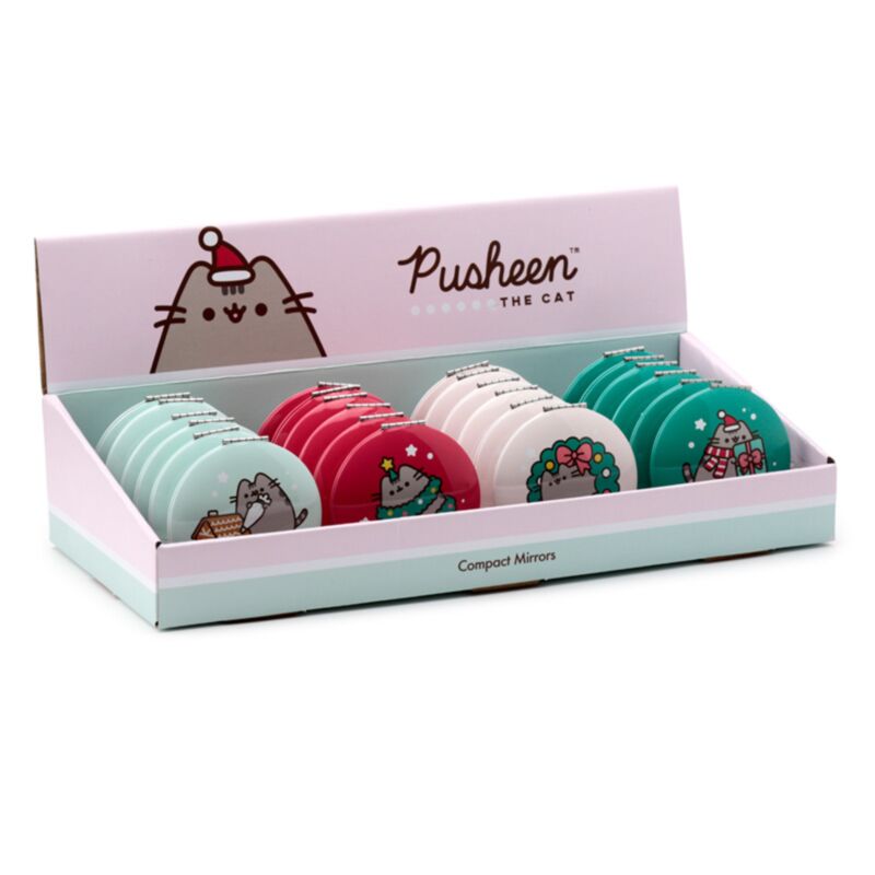 Weihnachten Pushen der Katze Compact Make -up Spiegel