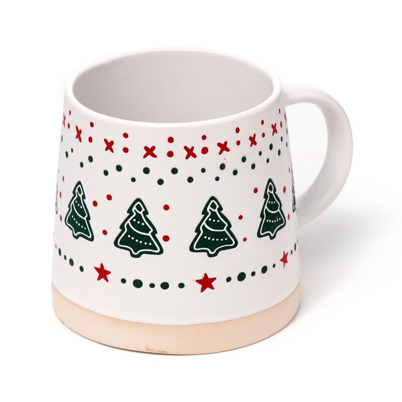Weihnachtsbaum -Steinzeugbecher
